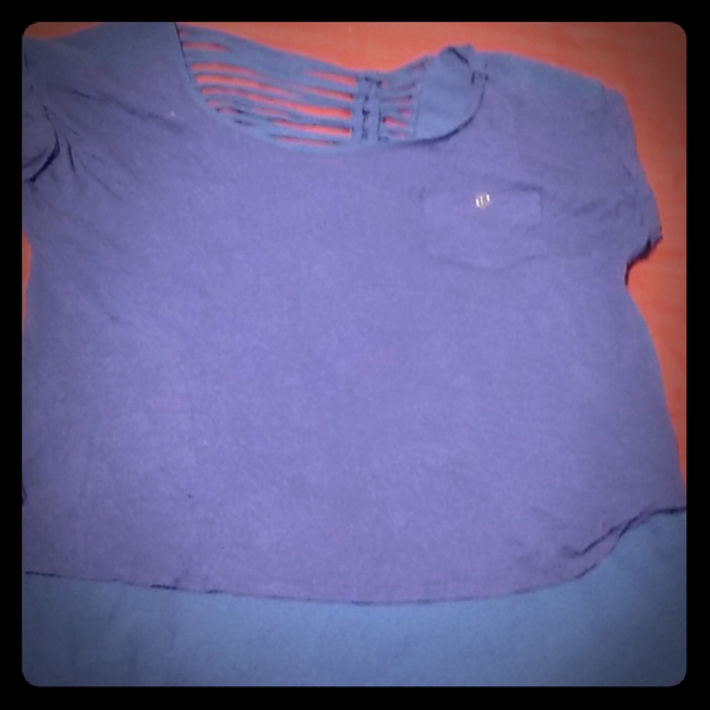 Colbault blue casual short sleeve shirt